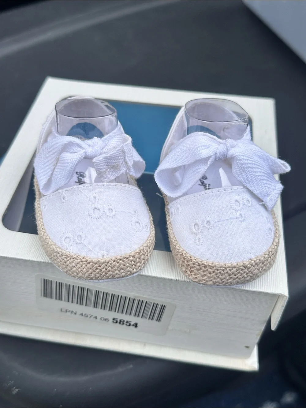 Polo by Ralph Lauren White Baby Espadrille Shoes with Bow
